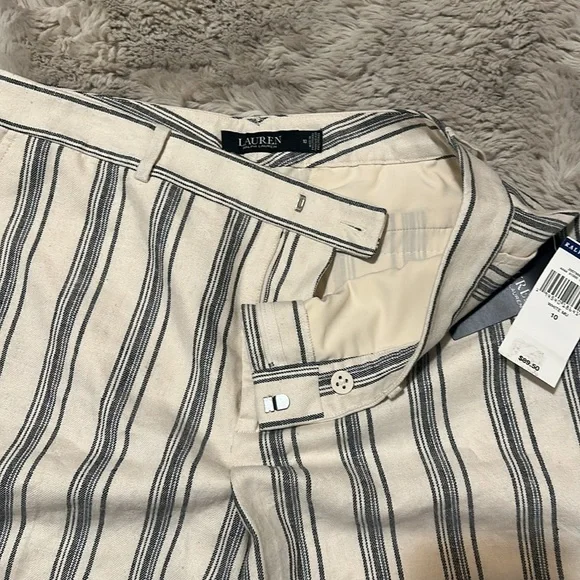 NWT Ralph Lauren Linen Blend Pinstripe Shorts - Picture 7 of 7